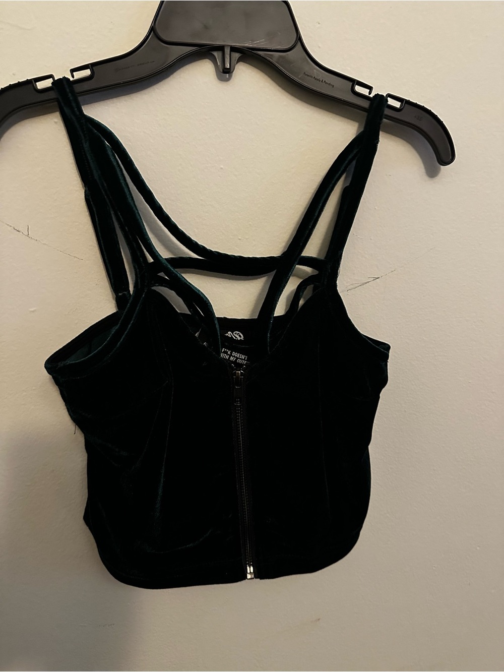 Killstar Emerald Green Velvet Strappy Crop Top